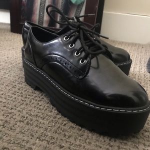 Black platform shoes
